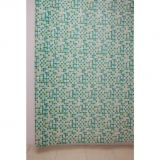 Штора для ванной WS-800 (мозайка) зеленая 180х180 арт(104025) Уп(60)