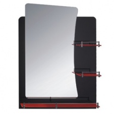 Зеркало FRAP 60х80 черное с 3-мя красными полочками комбинированное F678 (уп 5 шт) арт(11038)