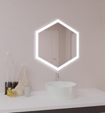 Зеркало с LED подсветкой Шестиугольник 600 х 700 арт()