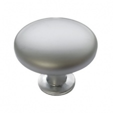 Ручка-кнопка мебельная Trodos "9095" сплав ЦАМ, серебро арт(303582) Уп(0)