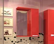 ВЗ.66.10 кр Зеркало-шкаф Камелия 65 (красный), полностью окрашенная модель арт(ВЗ.66.10)