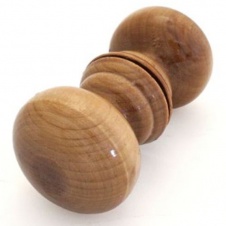 Ручка-кнопка деревянная классика большая, лак светлая (d=60мм),  арт(810000) Уп(40)