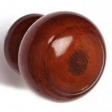 Ручка-кнопка деревянная классика, лак темная (d=55мм),  арт(810005) Уп(40)